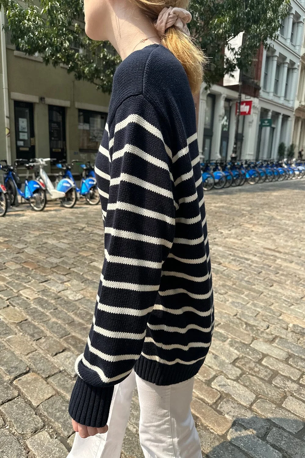 Brianna Cotton Thin Stripe Sweater