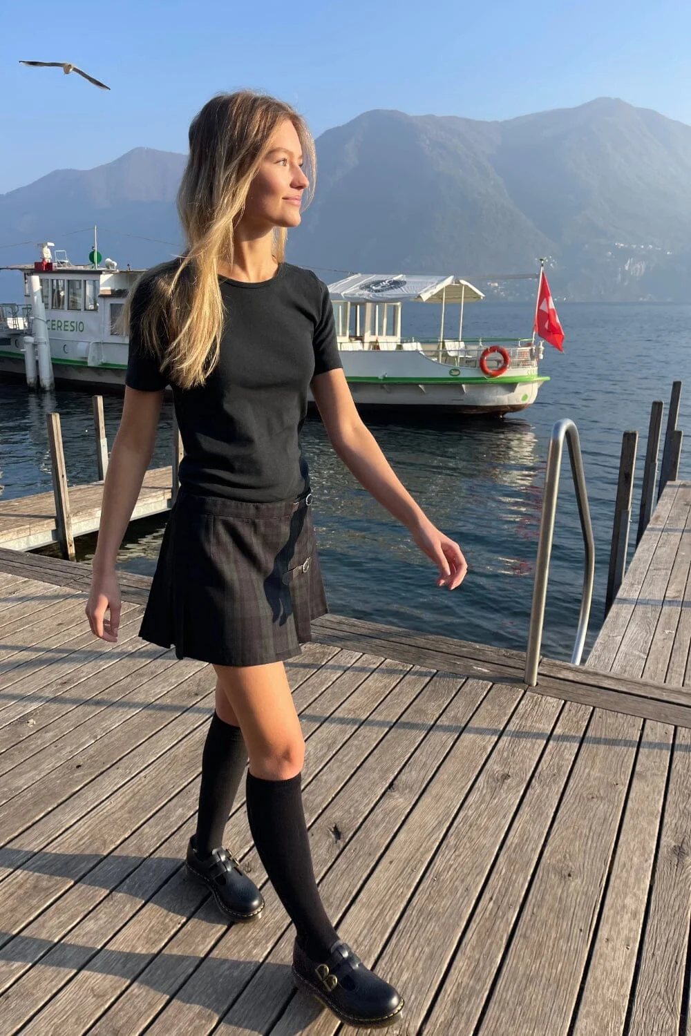 Dana Plaid Buckle Skirt