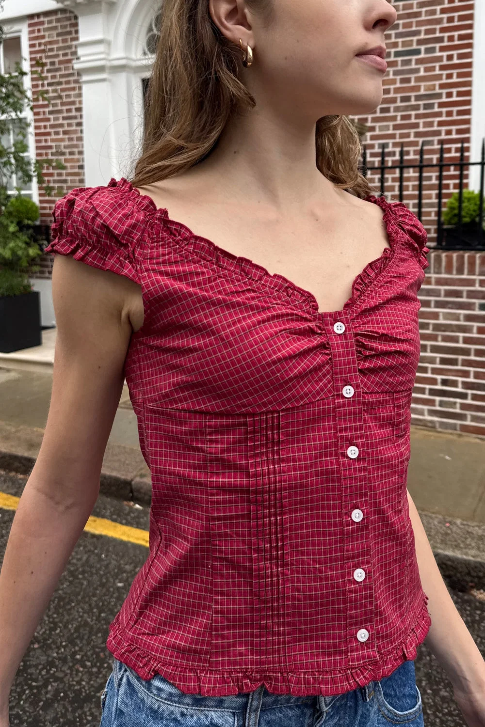 Elena Plaid Top